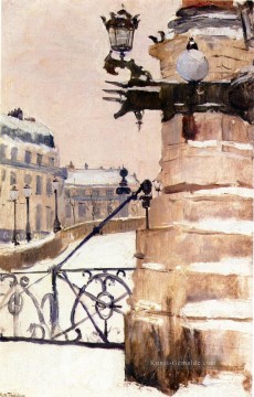  Frits Maler - Vinter I Paris Winter in Paris Impressionismus Norwegian Landschaft Frits Thaulow
